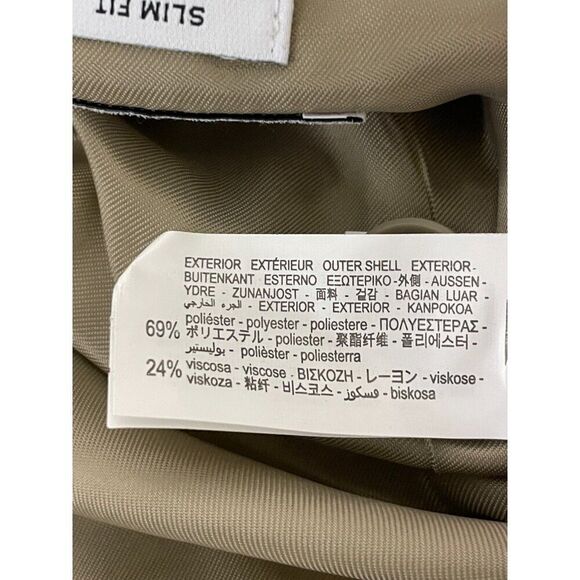 Zara Mens Suit Coat Blazer Jacket Khaki Tan EU 54 US 44 Slim Fit 1564/100 NWT - Picture 6 of 9